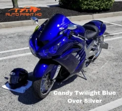 Candy Twilight Blue Gallon With Reducer (Candy Midcoat Only) Car Auto Paint Kit -Car Paint Store new candy twilight blue over silver 4
